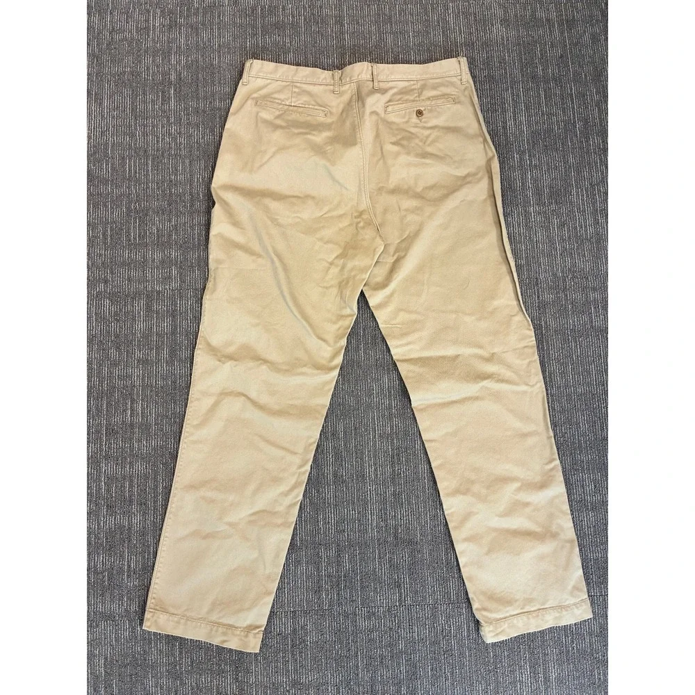 J Crew Mens Classic Chino Pants 36x34 Khaki Tan 100% Cotton Twill Straight Leg - Picture 3 of 3